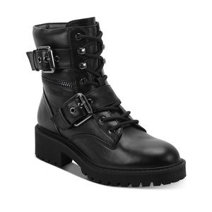NIB Guess Black Lace Up Combat Booties
